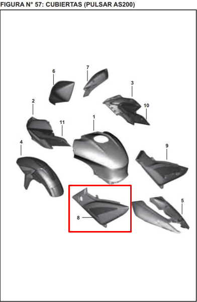 Tapa izquierda pulsar ns 200 BAJAJ original