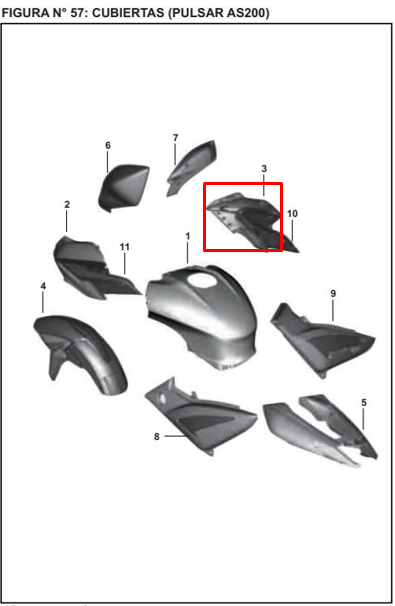 Cubierta Derecha De Tanque Pulsar 160/As 200 Bajaj Original