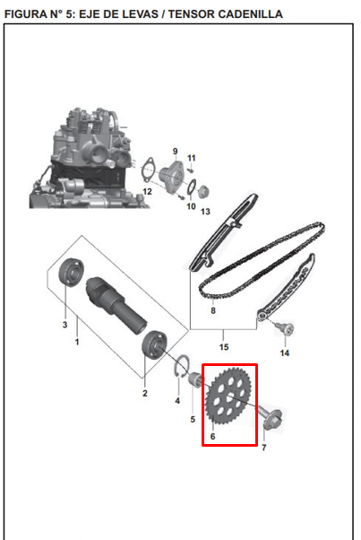 Piñon arbol de levas pulsar ns 200 bsiv BAJAJ original