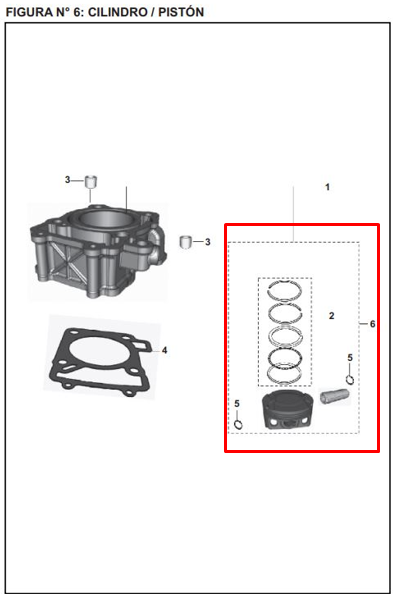 Kit piston pulsar ns 200 BAJAJ original (estandar)