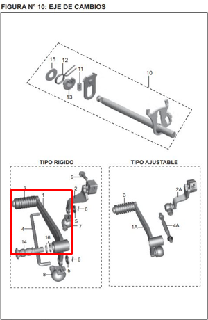 Pedal cambios pulsarns 200 fi original BAJAJ