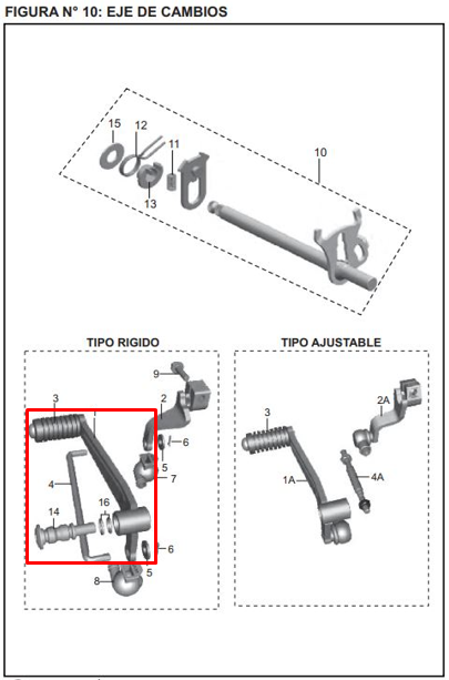 Pedal cambios pulsar ns 200 original BAJAJ