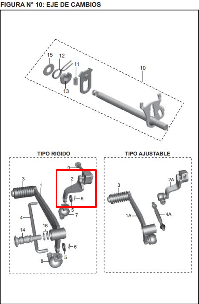 Leva pedal de cambios pulsar ns 200 BAJAJ original
