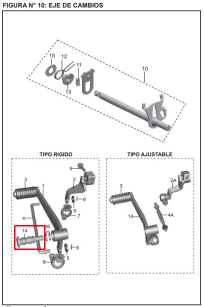 Tornillo pedal de cambios pulsar ns 200 BAJAJ original