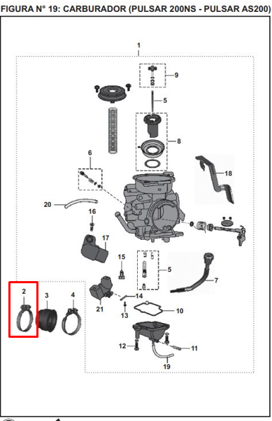 Abrazadera pulsar ns 200 BAJAJ original