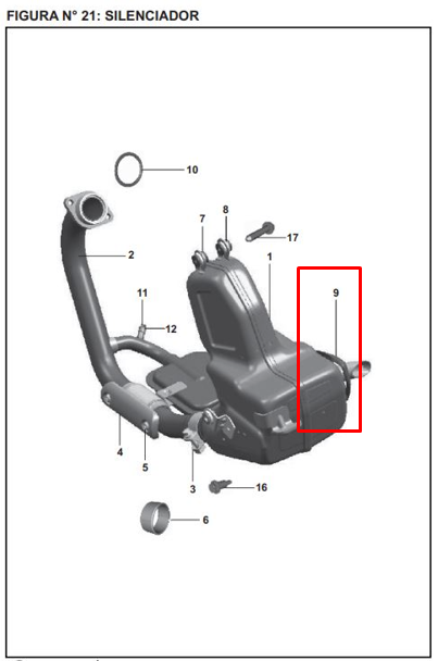 Protector de mofle pulsar ns 200 BAJAJ original