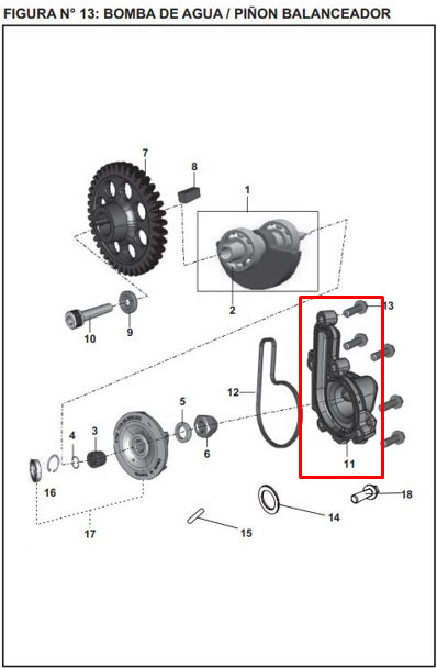 Tapa bomba de agua pulsar ns 200 original – repuestos BAJAJ