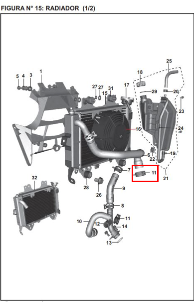 Abrazadera de radiador pulsar ns 200 bsbajaj 4 original