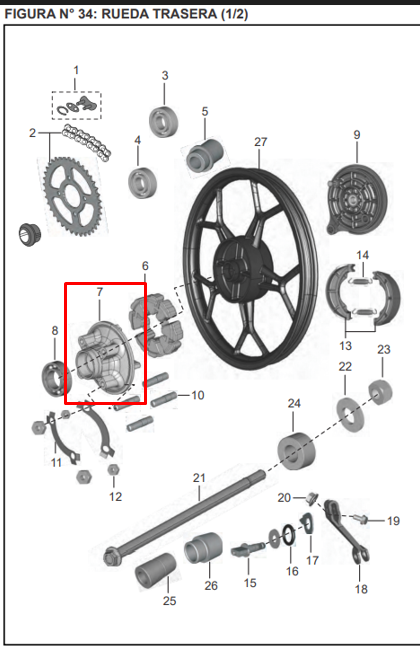 Porta sprocket huecos 4 discover BAJAJ 135 original (negro)