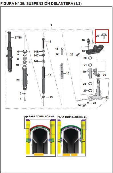 Tornillo de espiga pulsar ns 200 BAJAJ original