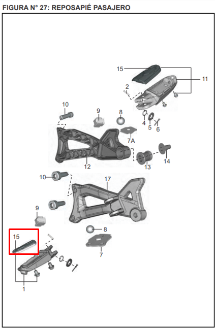 Caucho de posapie discover 125st/150st BAJAJ original