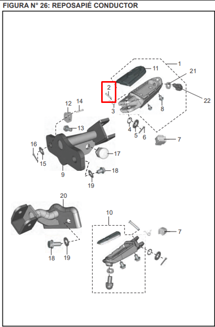 Pin de posapie delantero discover st 150 BAJAJ original