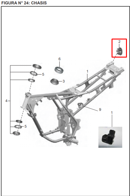 Tapa chasis discover st 125 original BAJAJ