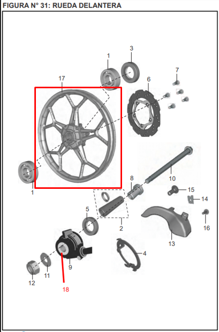 Rin delantero discover st 125 BAJAJ original
