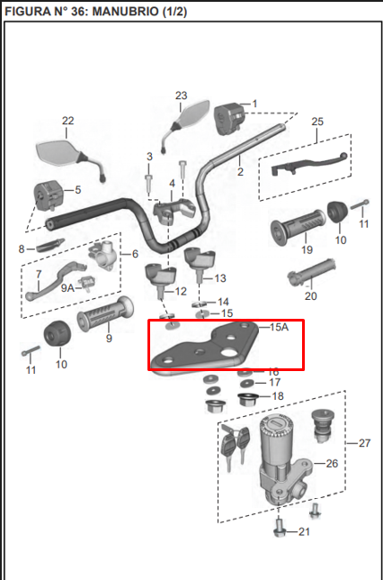 Cabeza espiga dis125st original BAJAJ