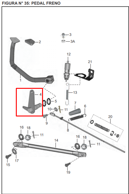 Eje de leva freno discover st 125 BAJAJ original