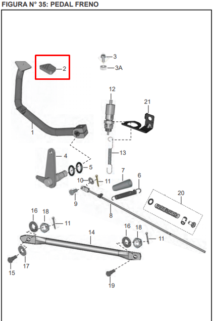 Caucho pedal de freno discover st 125 BAJAJ original