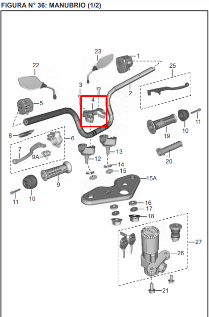 Abrazadera de manubrio discover st 125 BAJAJ original
