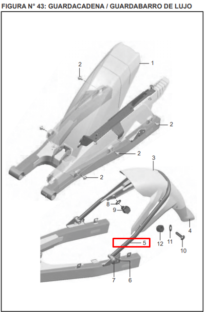 Soporte de guardabarros discover 125st BAJAJ original (trasero)