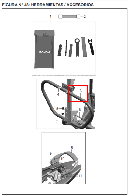 Defensa discover st 125 (desde 2014) BAJAJ original