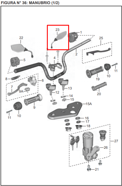 Espejo derecho discover st 125 BAJAJ original