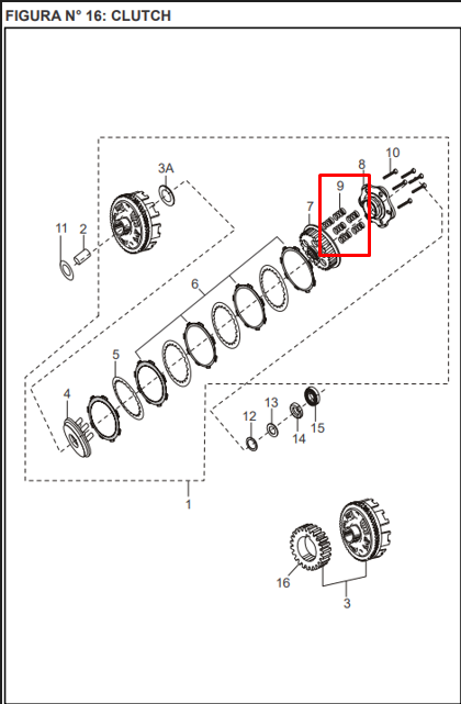 Resorte de clutch discover 125+/sport - boxer bm 100 es/ks BAJAJ original
