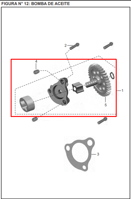 Bomba de aceite discover 125+/st BAJAJ original (dientes 38)