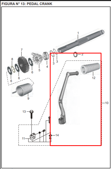 Pedal crank discover st 125 original BAJAJ