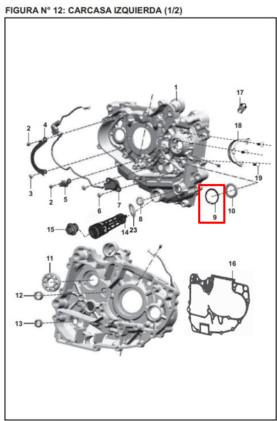 Pin de caja (milimetros 35) pulsar ns 200/rs BAJAJ original