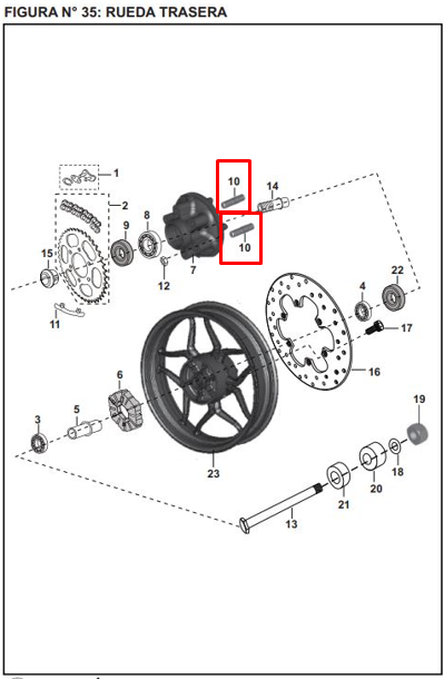 Tornillo de sprocket pulsar BAJAJ 180 original
