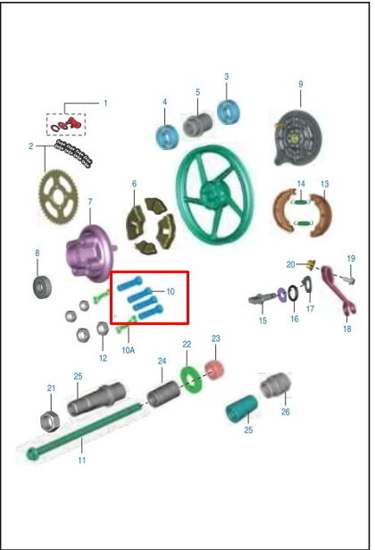 Tornillo porta sproket boxer BAJAJ 100 original