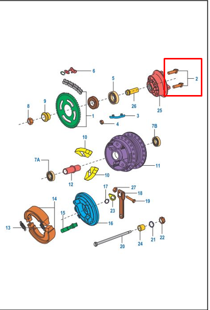 Tornillo porta sproket boxer BAJAJ 100 original
