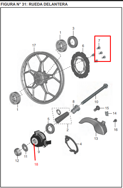 Tornillo de disco freno xcd BAJAJ 125 original