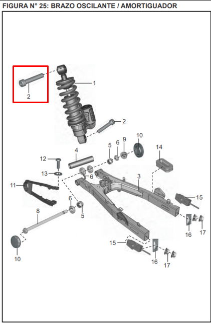Tornillo de amortiguador discover st 125 BAJAJ original