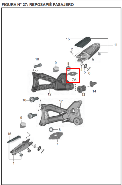 Platino posapie rr/rh discover st 125/r original BAJAJ