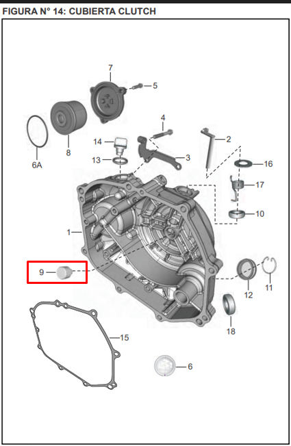 Empujador clutch discover 100m/125s original BAJAJ
