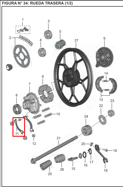Arandela delantera sprocket discover 125 - pulsar BAJAJ 180 original