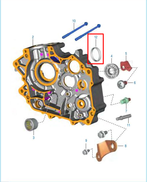 Buje de carcaza derecha pulsar as 150 - discover as 150 BAJAJ original
