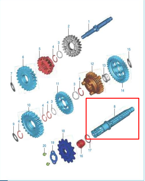 Eje de salida boxer bm 150 BAJAJ original