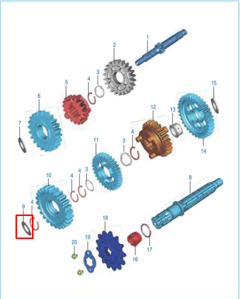 Arandela de caja discover 100s/110 - boxer 110/15o bm BAJAJ original