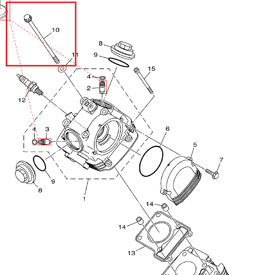 Tornillo de cilindro a (08x190) libero YAMAHA 110 original (unidad 1)