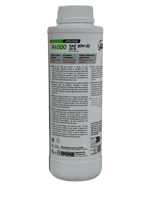 Aceite de motor IPONE r rs 20w-semisint 50ético litro 1 tiempos 4 4000