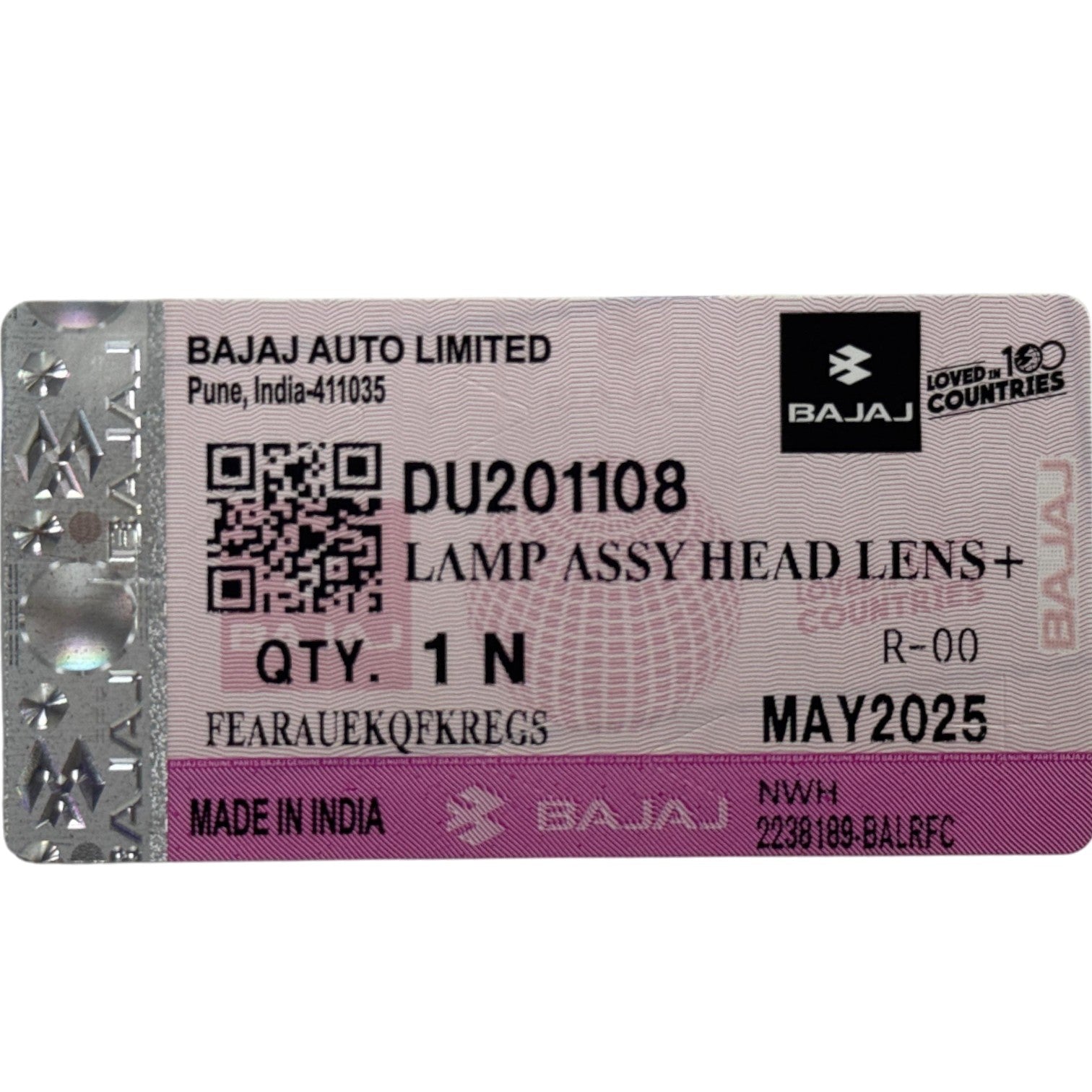 Farola platino original 110 (sin bombillo) BAJAJ