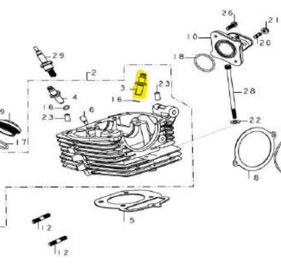 Guía para válvula de admisión cbz HONDA 160 original