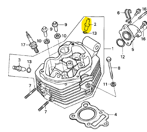 Guía para válvula de admisión nxr HONDA 125 original
