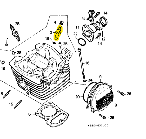Guía para válvula de admisión xr 200r HONDA original