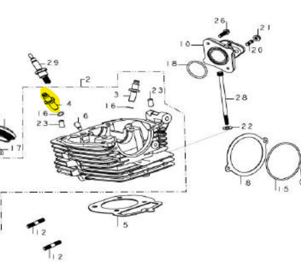 Guía para válvula de escape cbz HONDA 160 original