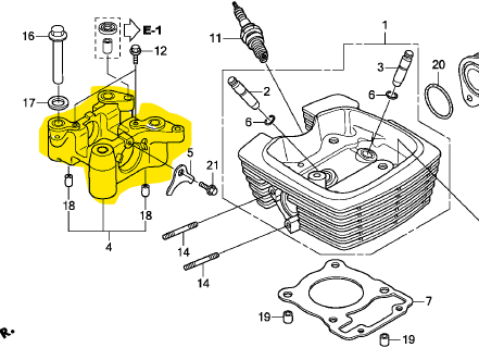 Base para árbol de levas HONDA CBF 125, CBF 150