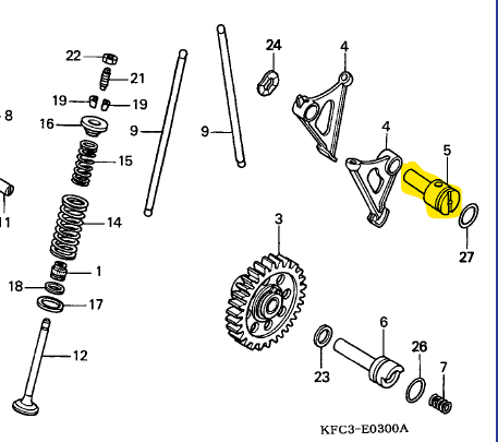 Pasador árbol de levas xlr HONDA 125 original