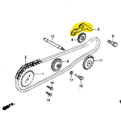 Brazo tensor de cadenilla HONDA C 90, C70, C90, C 70